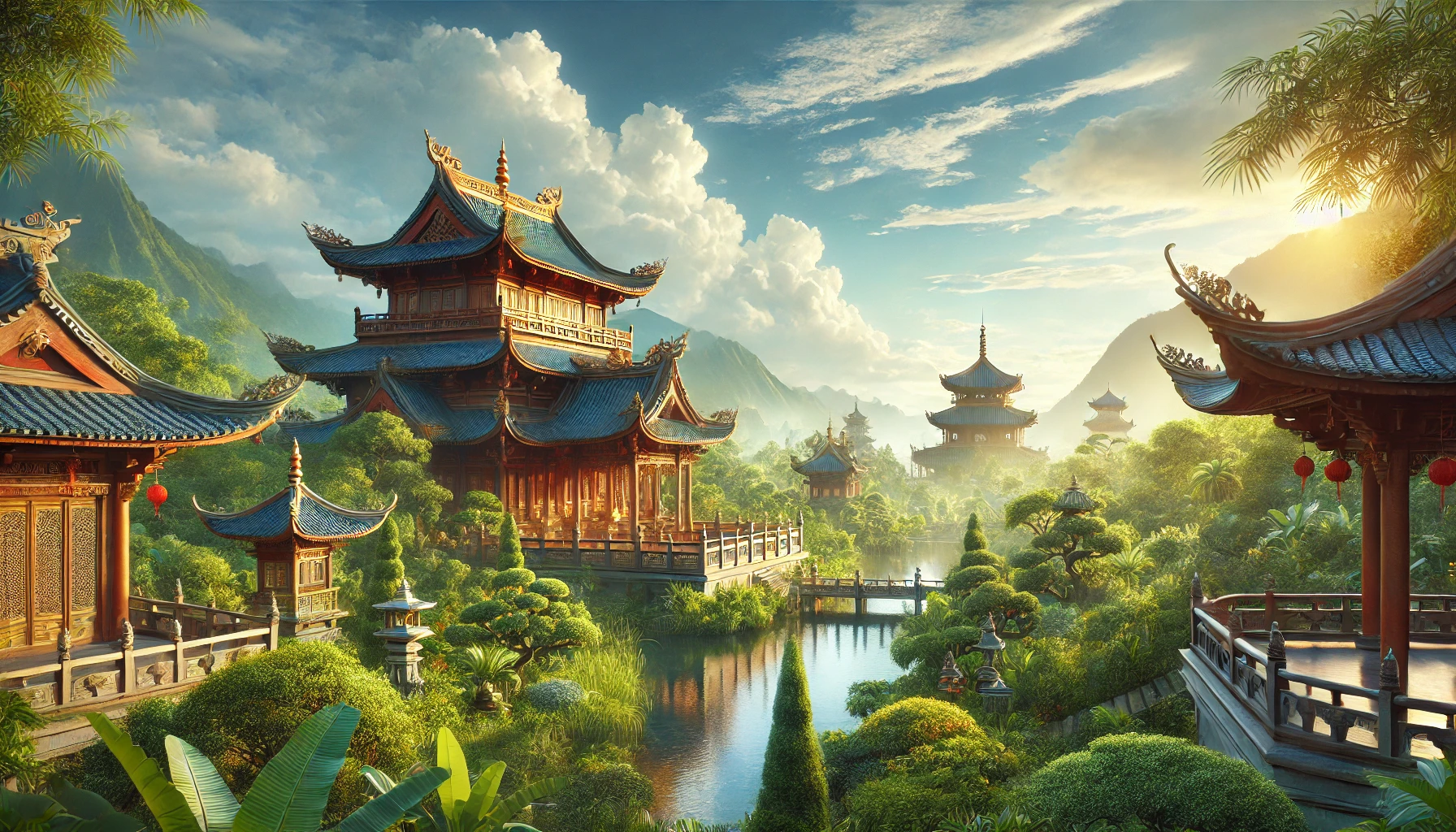 Asian temple landscape